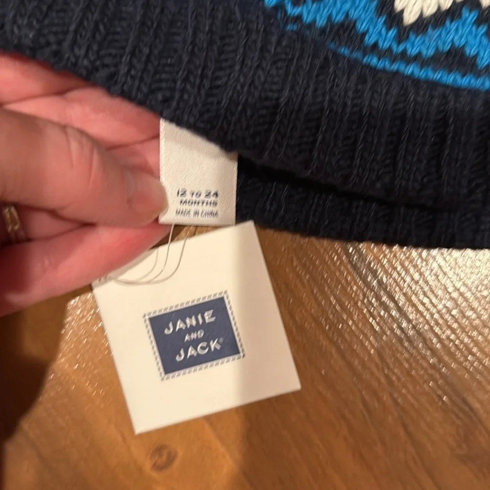 Janie and Jack cold weather beanie hat blue size‎ 12/24 months